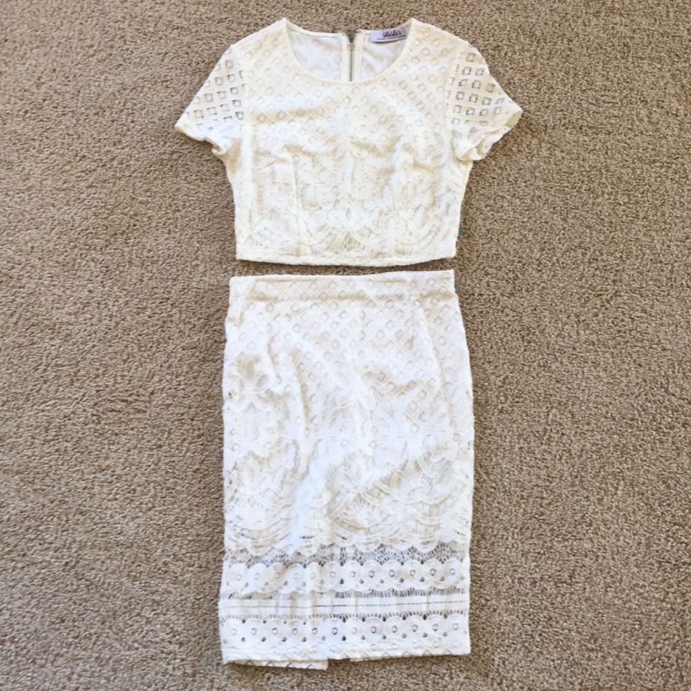Lulu’s 2 piece bachelorette crop top and skirt